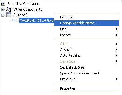 Renaming a Java Text Field