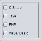 Four checkboxes have been added to the Java form