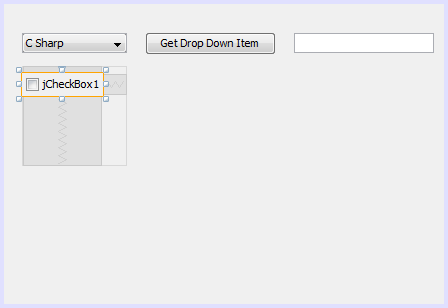 java form showing a checkbox