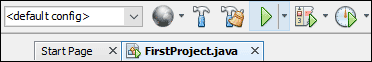 The Run icon on the toolbar