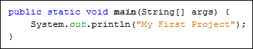 A Java println statement