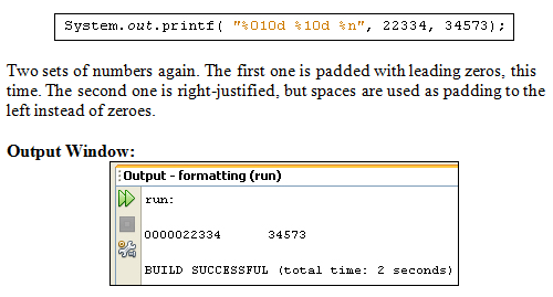 Number formatting with printf