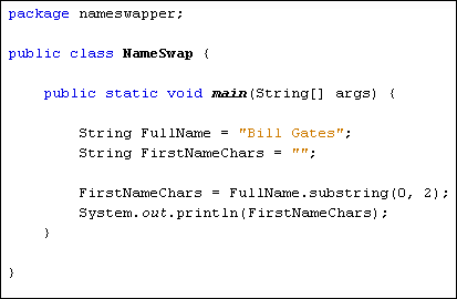 Java substring code - example 1