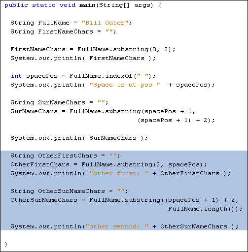 Java substring code - example 4