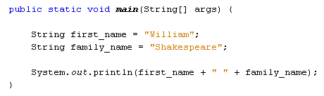 Some simple Java Strings