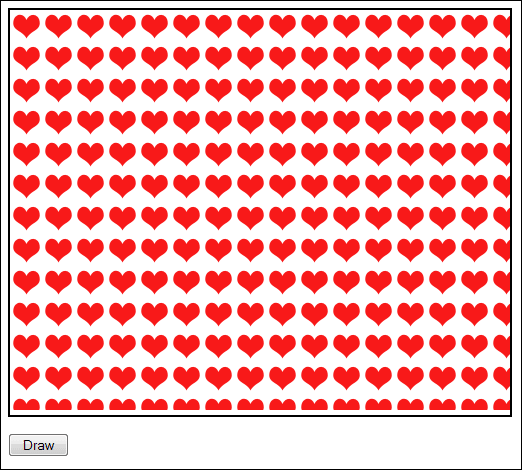 A pattern-filled rectangle on a HTML5 canvas