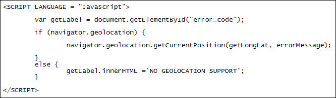A geolocation function in Javascript