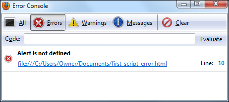 Javascript error console in Firefox