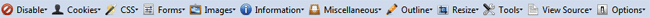 Firefox Web Developer toolbar