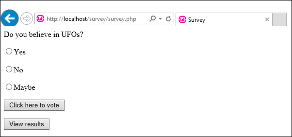 The PHP survey page