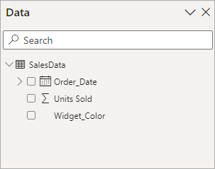 Power BI Data panel