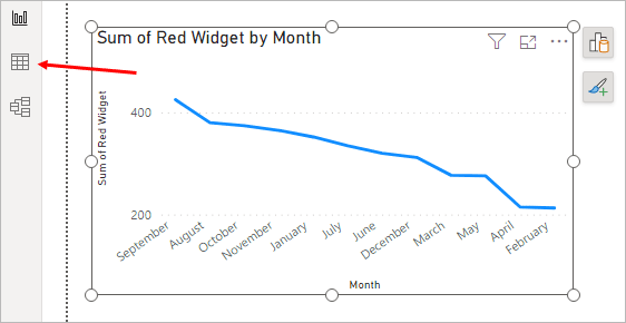 The Data View icon in Power BI 2023.