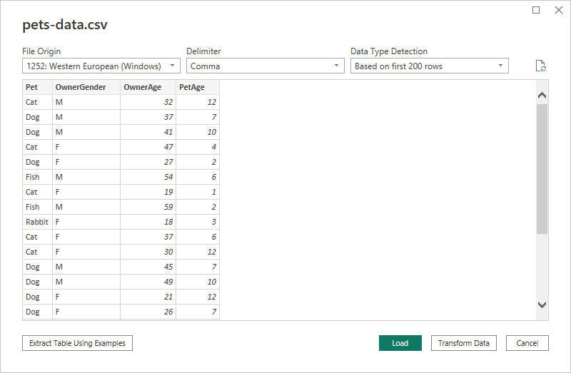 Power BI connecting to a CSV file