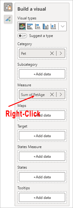 Changing the default SUM function to an Average functionin Power BI.