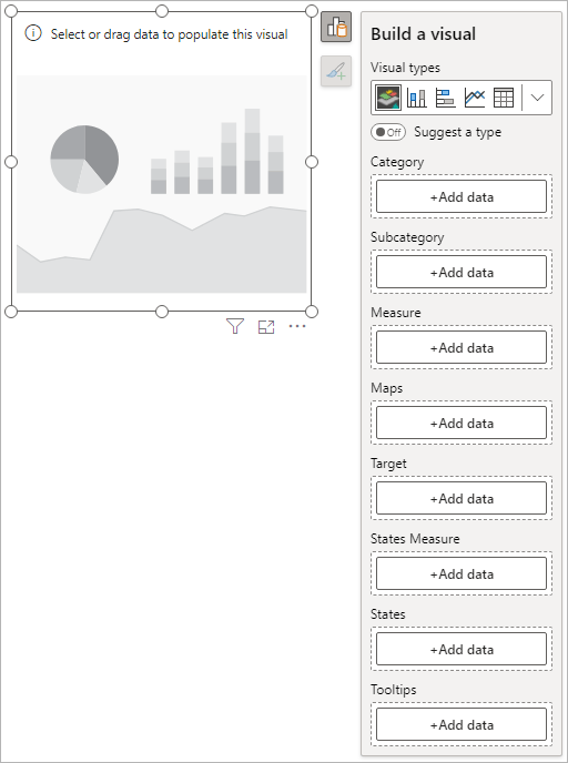 The default view for a Synoptic Panel Power BI visual.