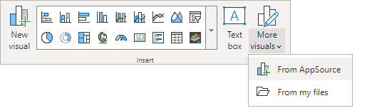 Power BI menu to get more visuals.