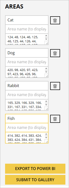 Four areas of an image set up.