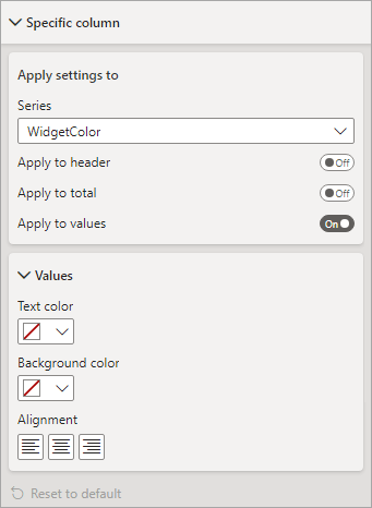 Specific column section