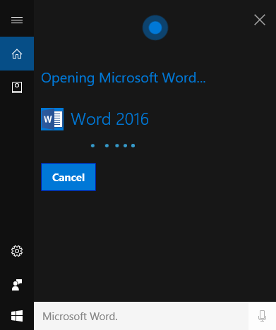 Launching a program with Cortana voice search