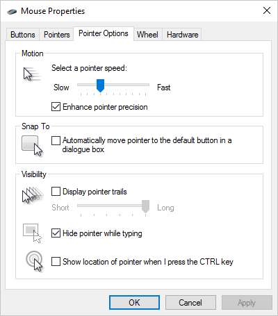 Mouse Pointer options