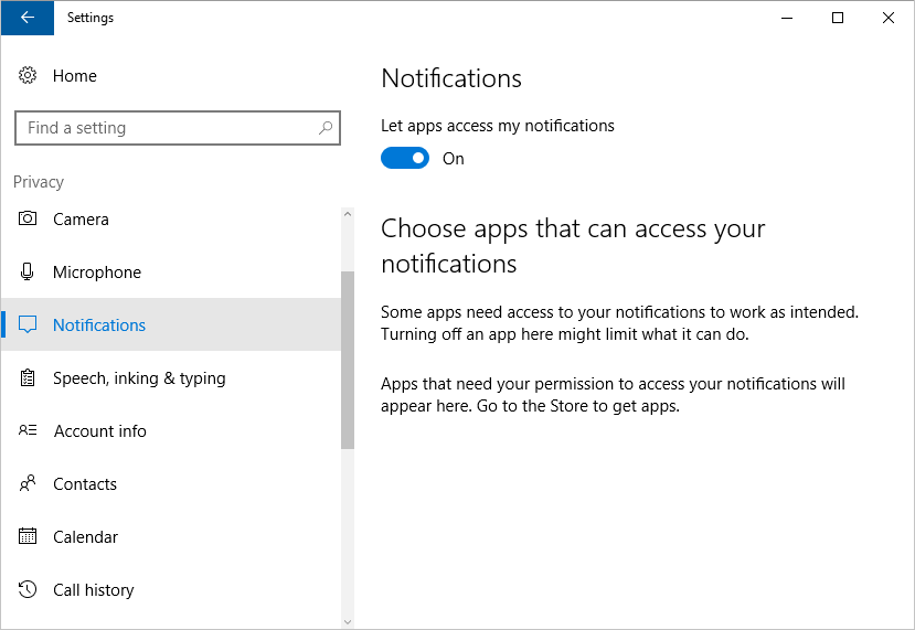 Switching off Notifications in Windows 10